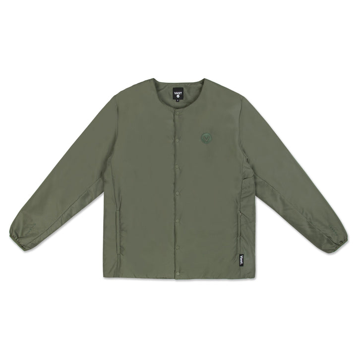 No Collar Puffy Bomber