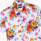 Aqua Terra Floral Watercolor Tech Button up