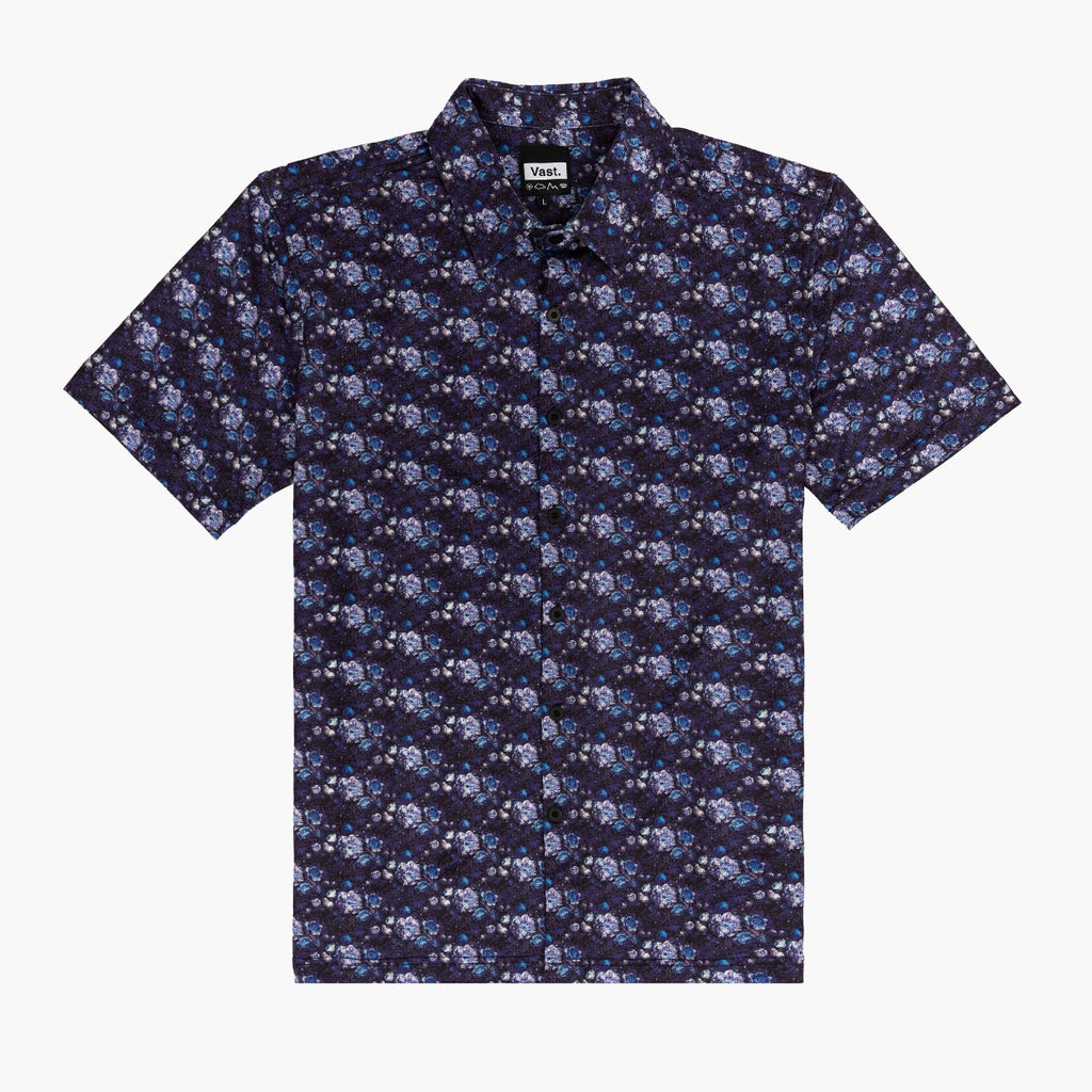 Digi Floral Blues Aqua Terra Button Up