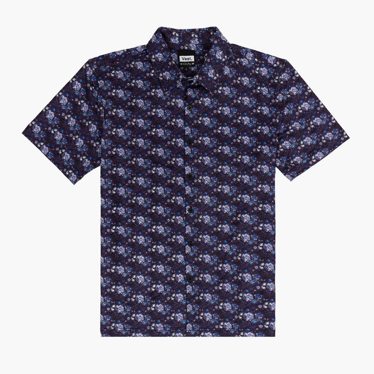 Digi Floral Blues Aqua Terra Button Up