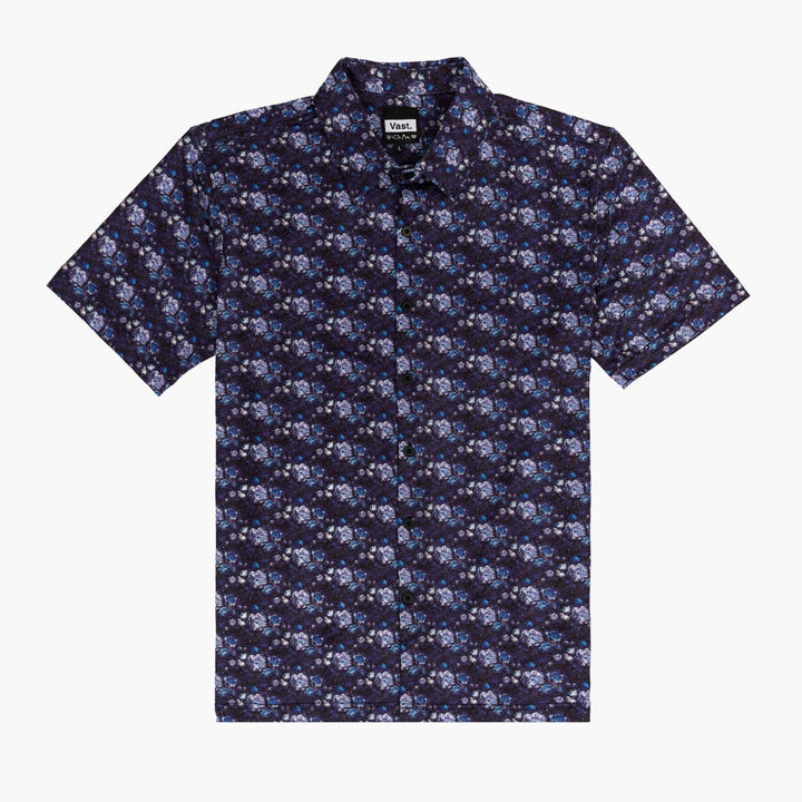 Digi Floral Blues Aqua Terra Button Up