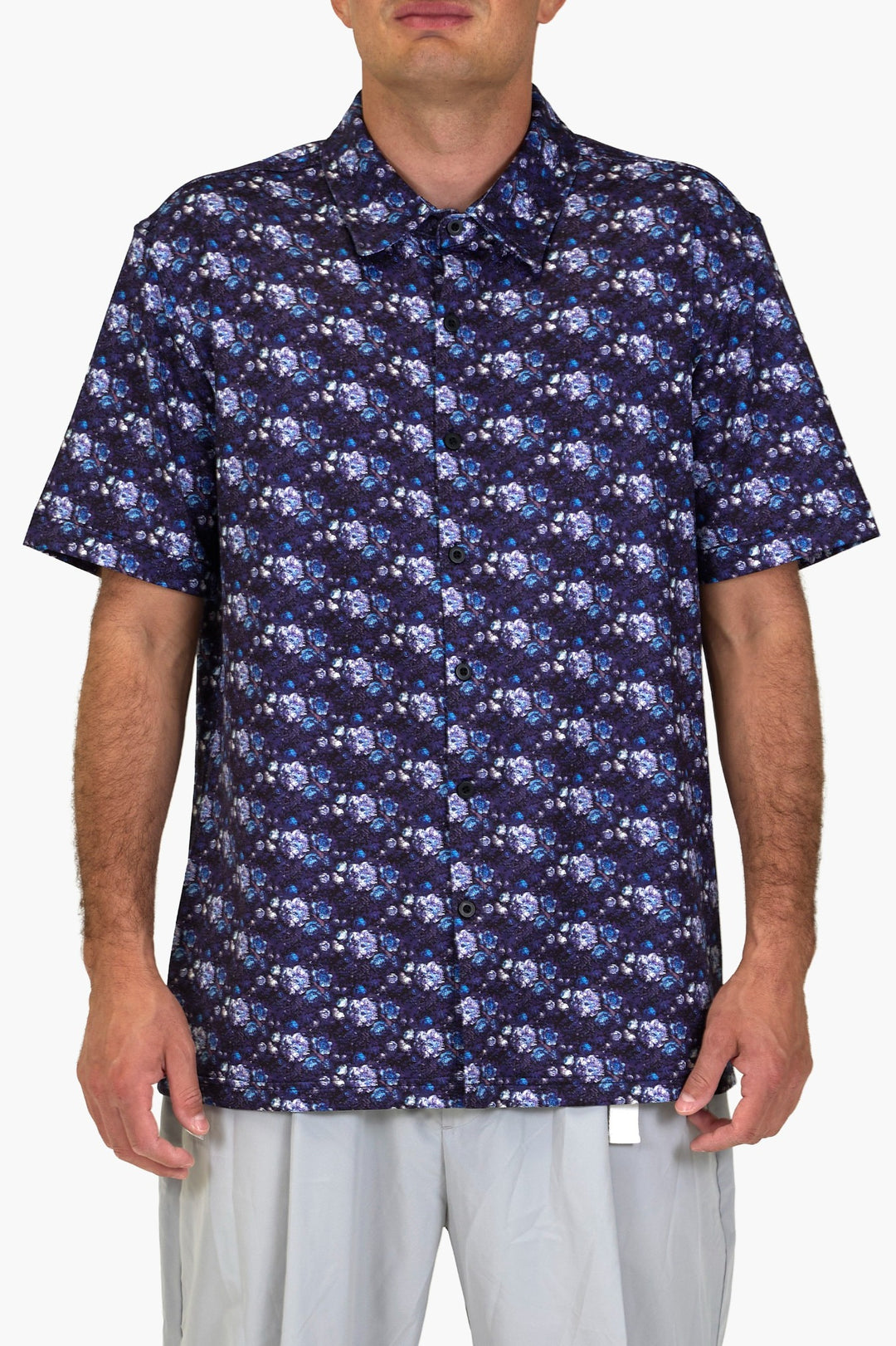 Digi Floral Blues Aqua Terra Button Up