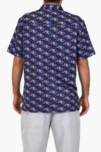 Digi Floral Blues Aqua Terra Button Up