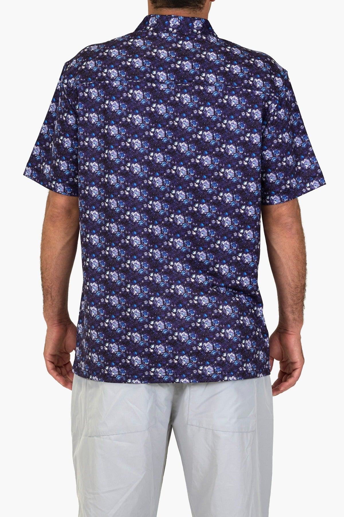Digi Floral Blues Aqua Terra Button Up