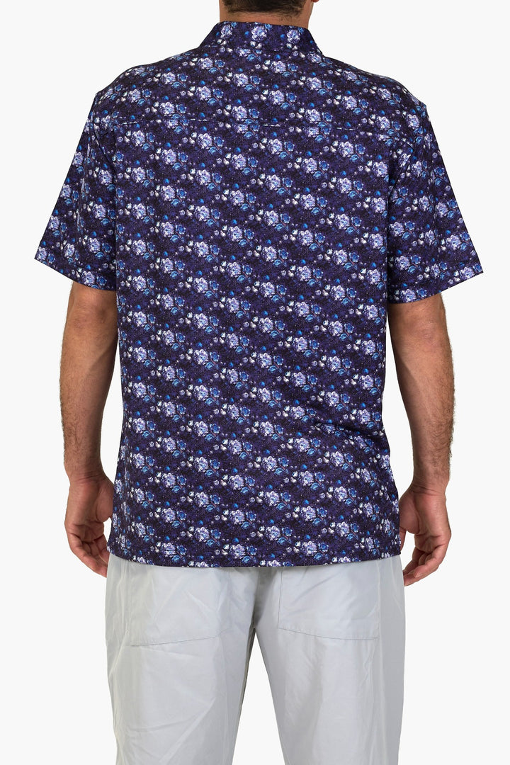 Digi Floral Blues Aqua Terra Button Up
