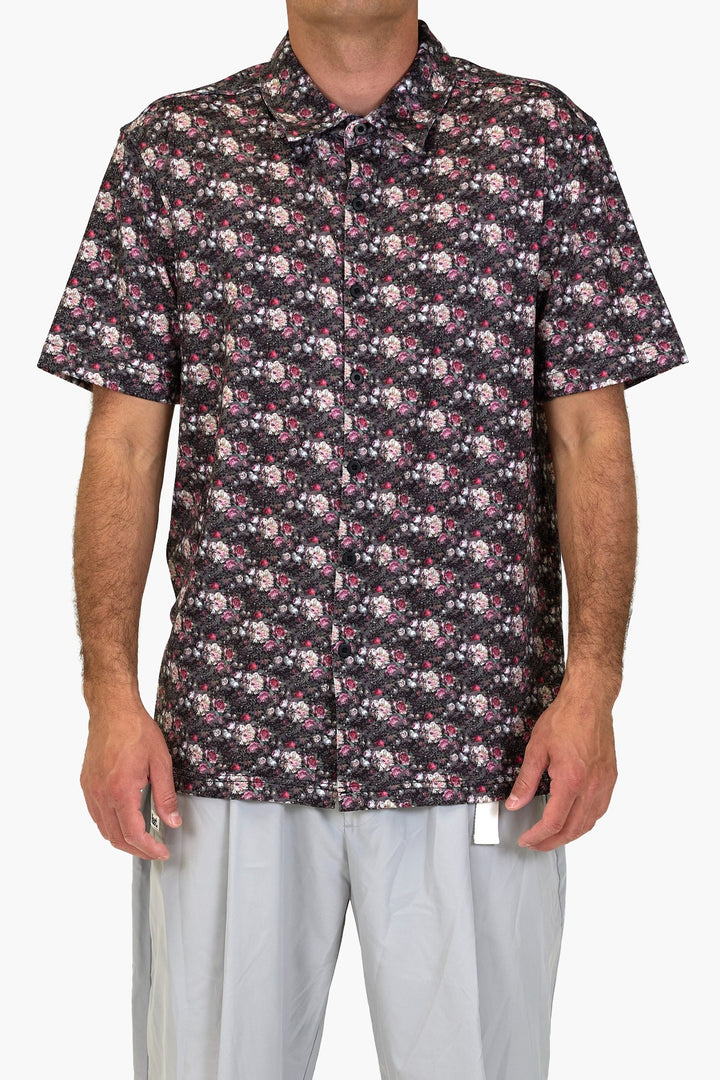 Digi Floral Naturals Aqua Terra Button Up