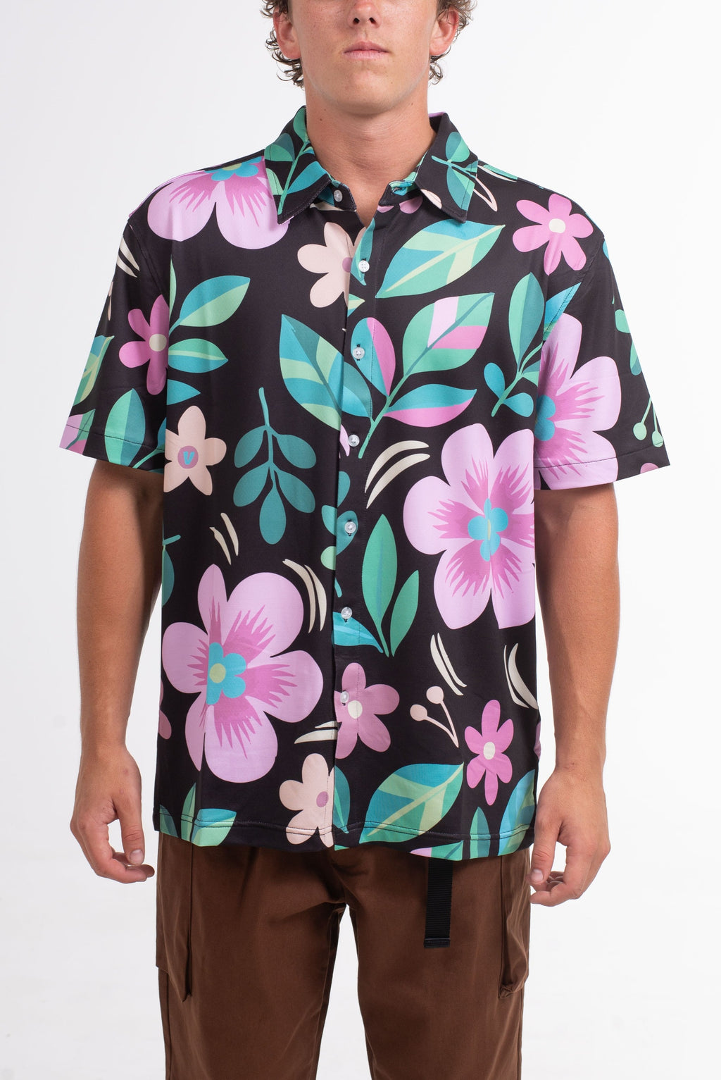 Floral Foliage Button Up