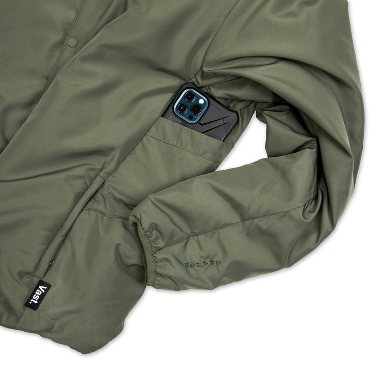 No Collar Puffy Bomber