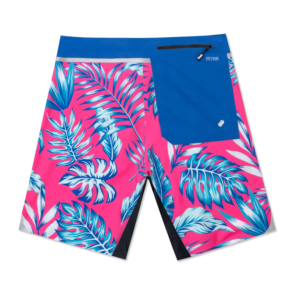 Fuchsia Tropics Vast Performance Boardshort Back